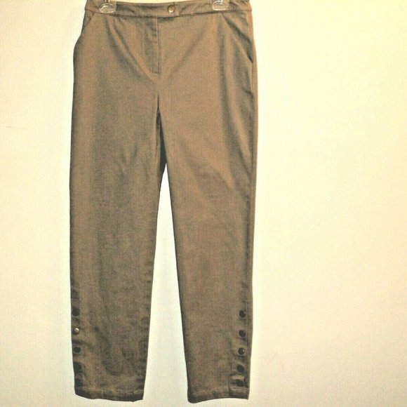 Ann Trinity Pants SZ 8 Tan-Olive Lower Leg Snaps - Picture 1 of 7